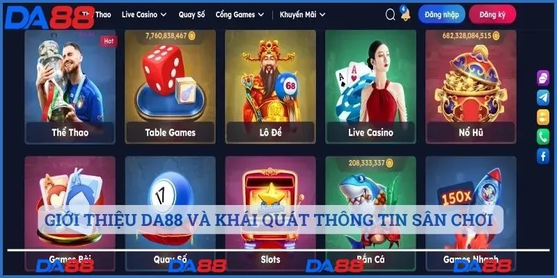 Giới thiệu DA88 và khái quát thông tin sân chơi 